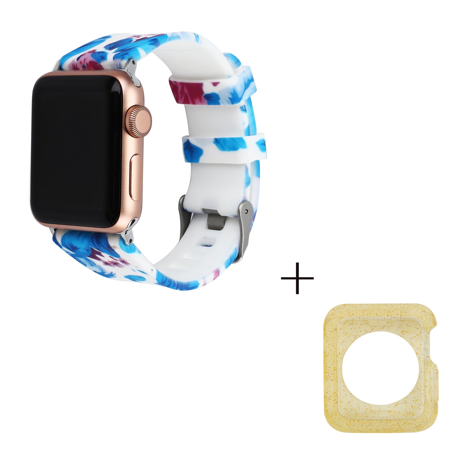 For Apple Watch Series 1 2 3 42mm Pattern Printed Watch Band with Yellow TPU Case Silicone Watch Strap For Apple Watch Series 1 2 3 42mm Pattern Printed Watch Band with Yellow TPU Case Silicone Watch Strap